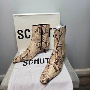 Schultz Delllia Leather Bootie Snake Print, Women's Size 9